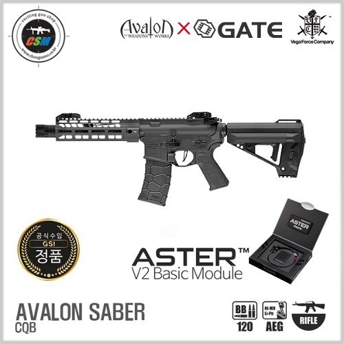 [VFC] 2024 AVALON SABER CQB AEG X GATE ASTER V2 (아발론 V2 베이직모듈 장착 전동건) - BK