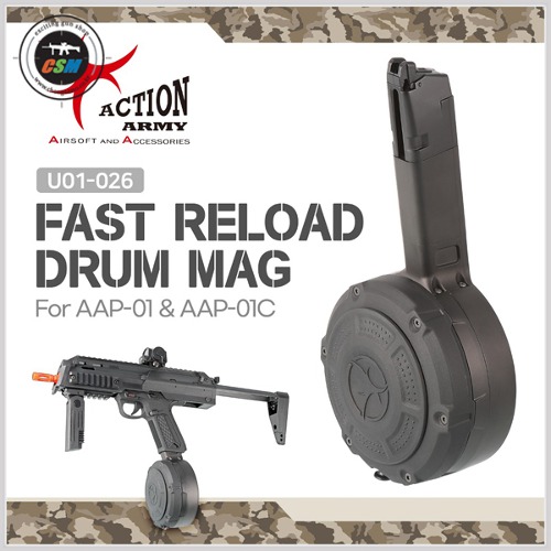 [액션아미] AAP-01 Fast Reload Drum Mag (ACTION ARMY 와이어 드럼탄창 글록호환)