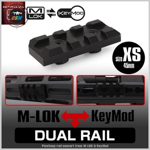 [라이락스] DUAL RAIL EXTRA SHORT 45mm(Picatinny rail for M-LOK &amp; KeyMod)