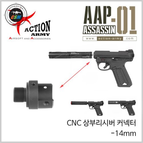 [ACTION ARMY] AAP-01 Up-Receiver Connector / -14mm CNC