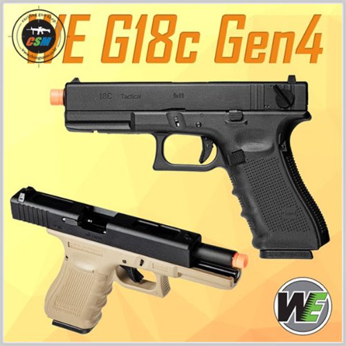 [WE] GLOCK18C (G18C) Gen4 GBB + 사은품패키지 (글록18C 가스권총 단발&amp;연발 비비탄총)